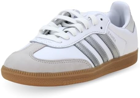 Amazon.com | adidas Samba OG Womens Sneaker (White Metallic Silver